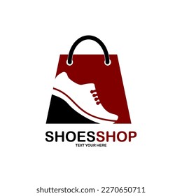 Shoes bag or shoes shop vector logo template. Suitable for business, web, online shop, media social and design