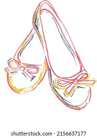 shoes ballerina fashion vector drawing 