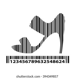 Shoes as barcode, vector illustration.