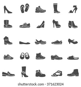 Juego de iconos negros para zapatos. Vector