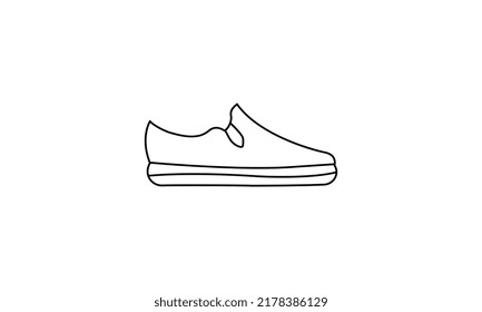 Shoes black line icon. Pictogram for web page, mobile app, promo. Editable stroke.