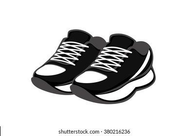 shoes. black sneakers. vector