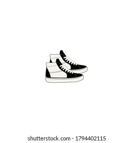 Shoes black vector with white background
