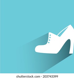 shoes, blue background, flat and shadow theme