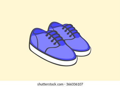 shoes. blue sneakers. vector