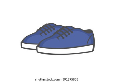 shoes. blue sneakers. vector