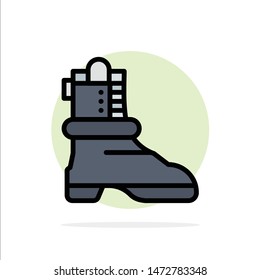 Shoes, Boot, American Abstract Circle Background Flat color Icon