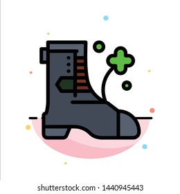 Shoes, Boot, Ireland Abstract Flat Color Icon Template