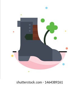 Shoes, Boot, Ireland Abstract Flat Color Icon Template. Vector Icon Template background