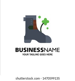 Shoes, Boot, Ireland Business Logo Template. Flat Color. Vector Icon Template background