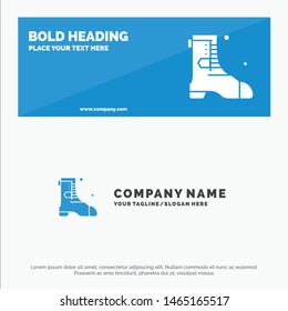 Shoes, Boot, Ireland SOlid Icon Website Banner and Business Logo Template. Vector Icon Template background