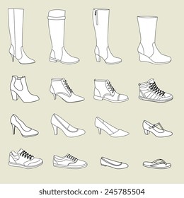 Shoes, boots, pumps, high heels, sneakers, ballerina, flip flops