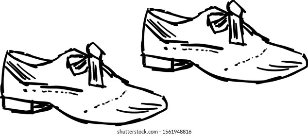 Shoes with bow, illustration, vector on white background.