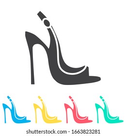 Shoes of the bride multi color icon set. Simple glyph, flat vector of wedding icons for ui and ux, website or mobile application