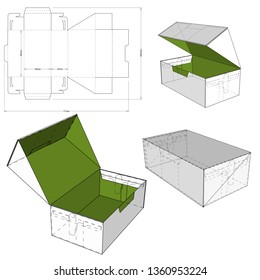 Shoes Cardboard Box self assembly (with out needing a glue) and Die-cut Pattern. The .eps file is full scale and fully functional. Prepared for real cardboard production.