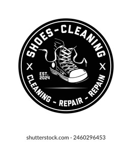 shoes and care logo design. shoes laundry, shoes repair, shoes cleaning