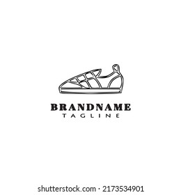 shoes cartoon logo icon design template black modern isolated vector illustration
