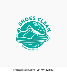 Shoes cleaner logo design inspiration . shoe laundry logo design template . sneaker care logo design . sneaker wash