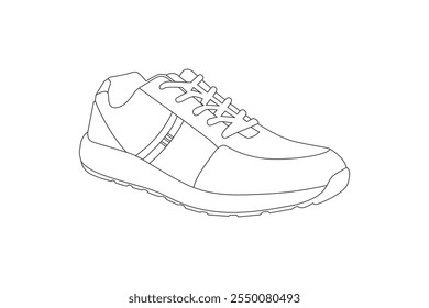 Shoes clipart, outline sport shoes, Shoe sketch, Sneakers vector, Sports wear,  Shoes outline illustration, vector drawing. Shoe isolated on white background, vector illustration. Shoe line art, shoes