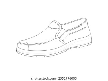 Clipart de zapatos, delinear zapatos deportivos, boceto de zapatos, Vector de zapatillas, ropa deportiva, ilustración de contorno de zapatos, dibujo de Vector. Zapato aislado en el fondo blanco, Ilustración vectorial. Arte de la línea del zapato, mocasín