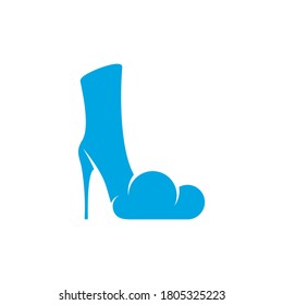Shoes with Cloud logo design concept vector template, Icon symbol, Design creative