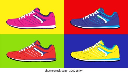 shoes colorful set. vector