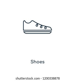 Shoes concept line icon. Linear Shoes concept outline symbol design. This simple element illustration can be used for web and mobile UI/UX.