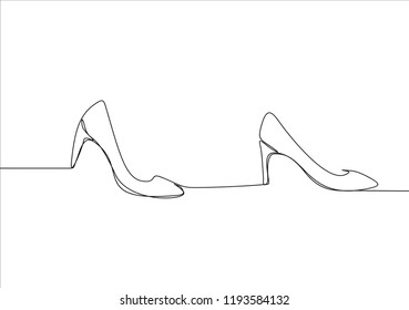 Shoes. Continuous line