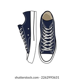 Shoes Converse Shoe Low Navy Vector Image And Illustration