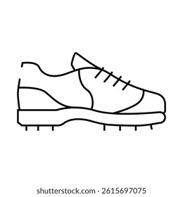 shoes cricket player footwear line icon vector. shoes cricket player footwear sign. isolated contour symbol black illustration