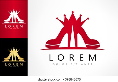 Shoes and a crown vector logo
