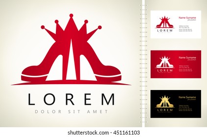 Shoes and a crown vector logo