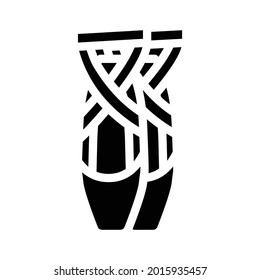 shoes dancer glyph icon vector. shoes dancer sign. isolated contour symbol black illustration
