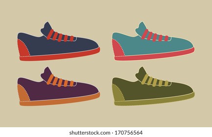 shoes design over beige background vector illustration