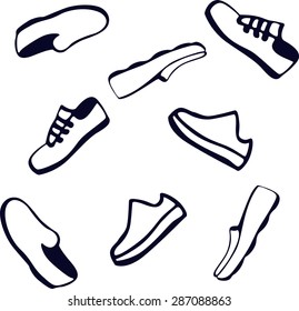 Shoes . Design of vector illustrations . 