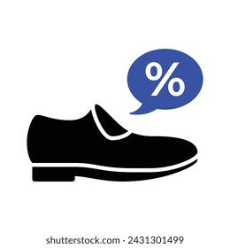 Shoes Discount Icon, Vector graphics