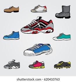 shoes drawning set