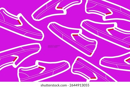 Shoes element, background, purple background