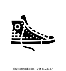 shoes emo glyph icon vector. shoes emo sign. isolated symbol illustration