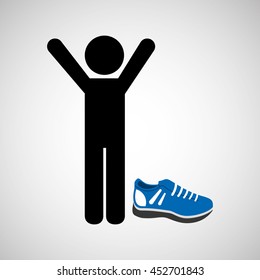 shoes for exercise, healthy life style, vector illustration