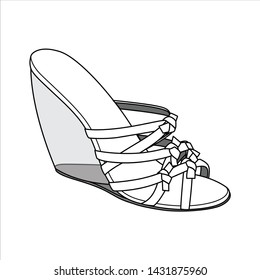 Shoes fashion flat sketch template