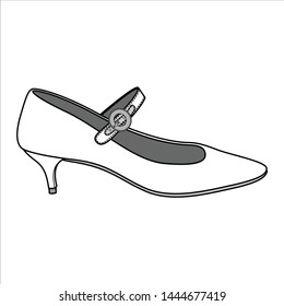 Shoes fashion flat sketch template