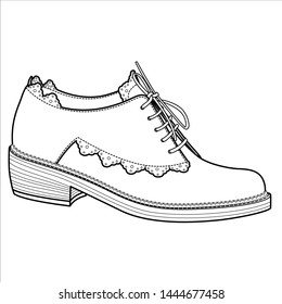 Shoes fashion flat sketch template
