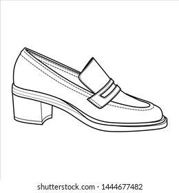 Shoes fashion flat sketch template