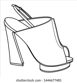Shoes fashion flat sketch template