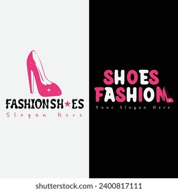 Shoes fashion logo design with color and concept variation