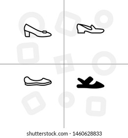 Shoes fashion style lineal, fill, solid, glyph icon set ransparent background