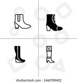 Shoes fashion style lineal, fill, solid, glyph icon set ransparent background