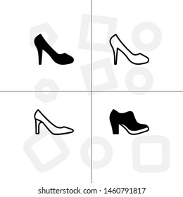 Shoes fashion style lineal, fill, solid, glyph icon set ransparent background