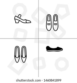 Shoes fashion style lineal, fill, solid, glyph icon set ransparent background